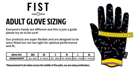 what are fisting gloves|handwear fist size chart.